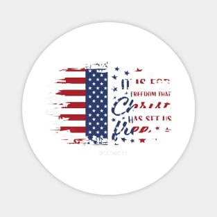 4th Of July American Flag Freedom Christian Bible Verse Premium Magnet